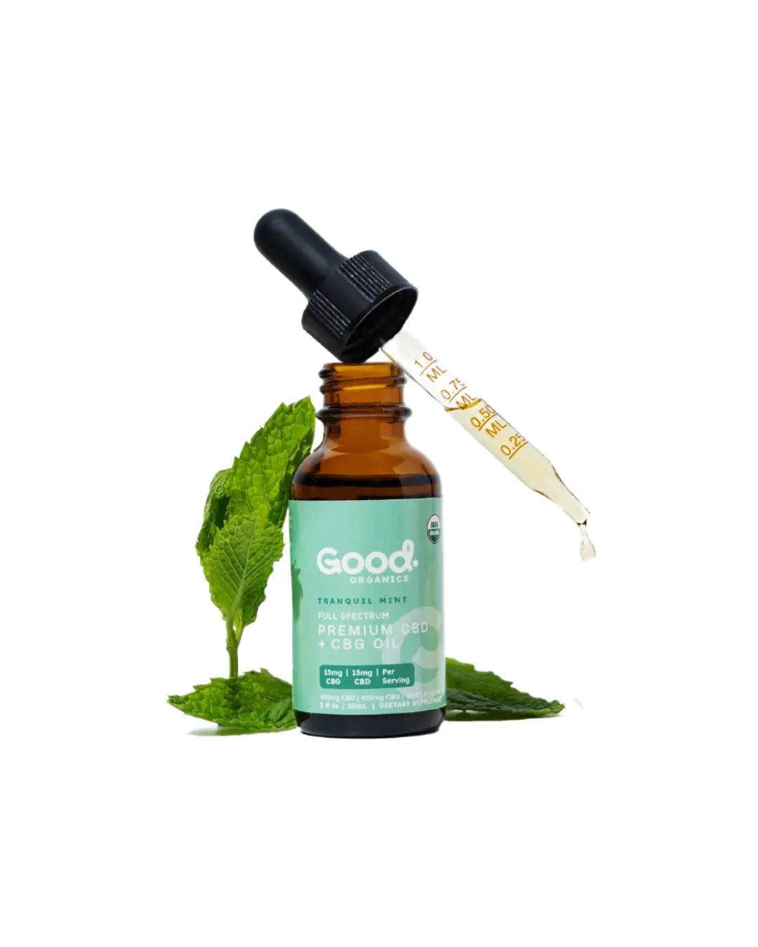 USDA Organic Tranquil Mint CBD CBG Tincture - Good OrganicsSpecialty Supplements